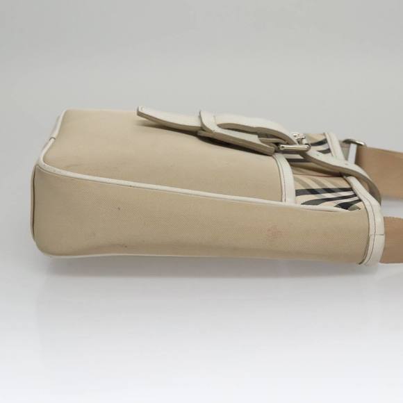 BURBERRY Nova Check Shoulder Bag Canvas Beige Auth yk16685